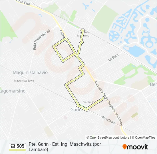 505 Colectivo Line Map