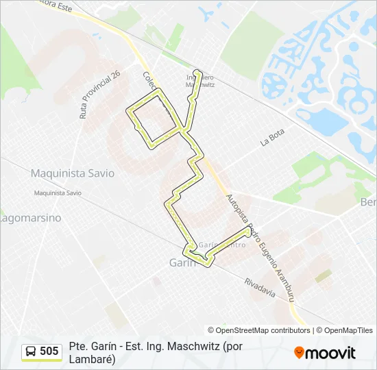 505 Colectivo Line Map