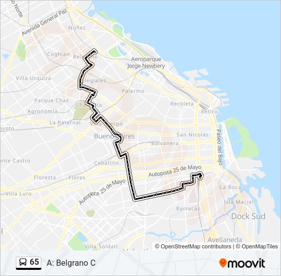 Mapa de 65 de Colectivo