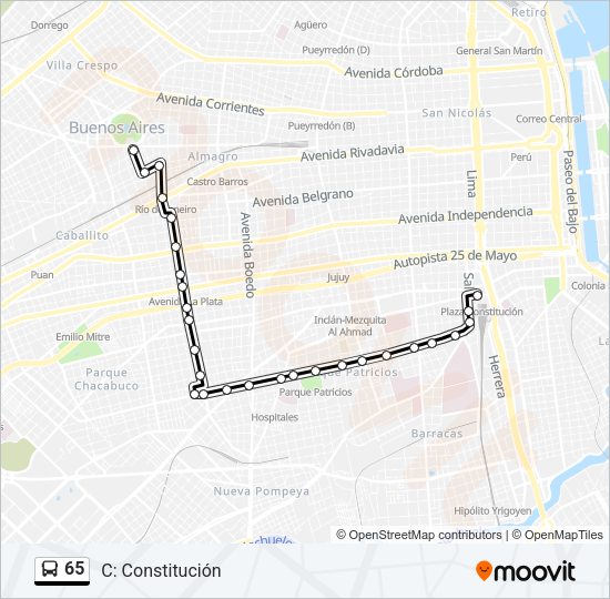 Mapa de 65 de Colectivo