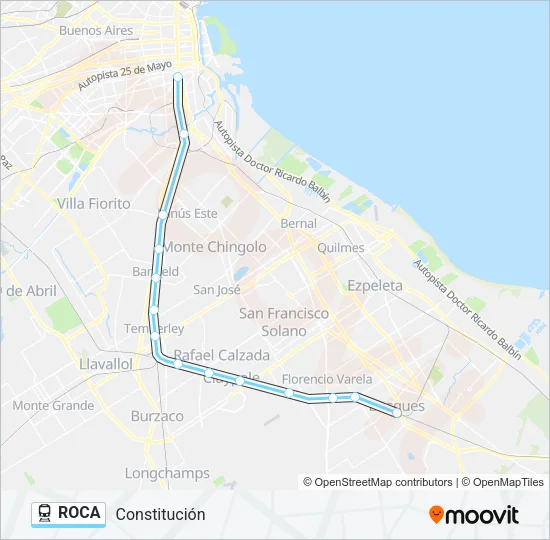 ROCA Train Line Map