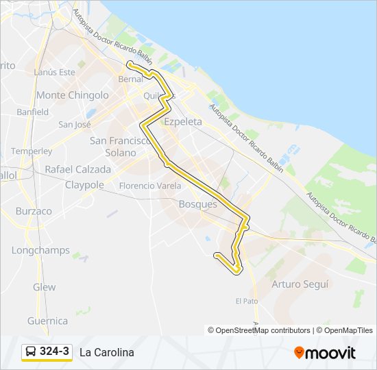 Mapa de 324-3 de Colectivo