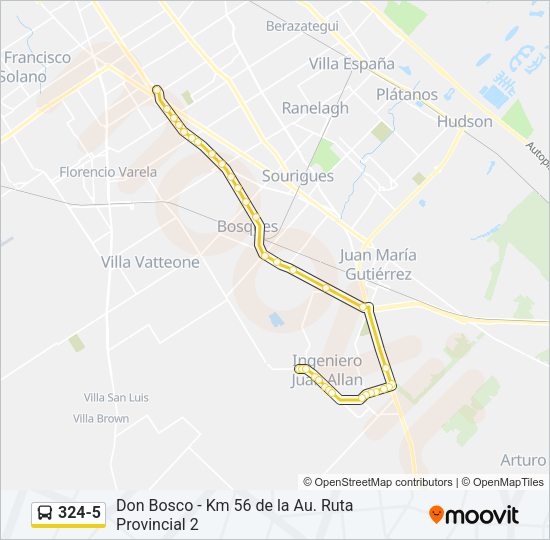 Mapa de 324-5 de Colectivo