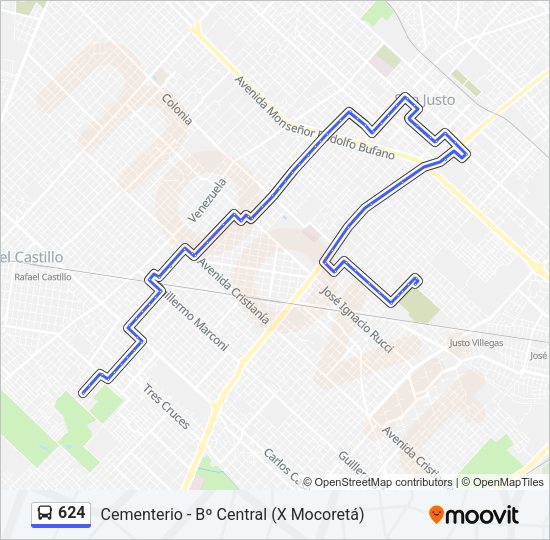 Mapa de 624 de Colectivo