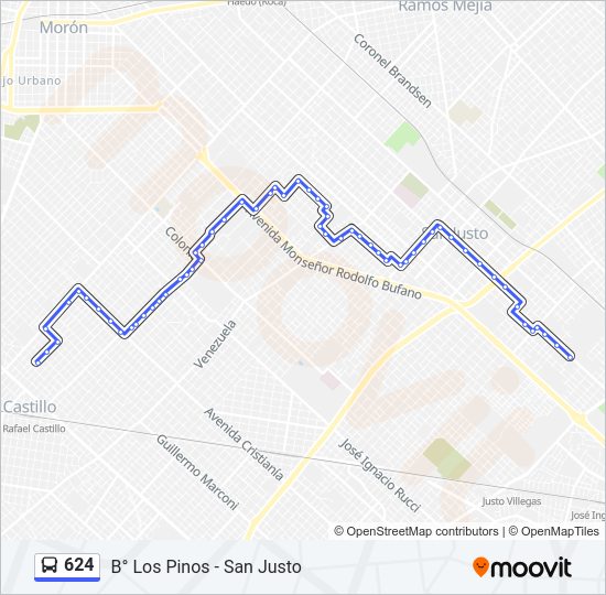 Mapa de 624 de Colectivo
