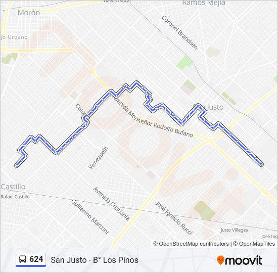 Mapa de 624 de Colectivo