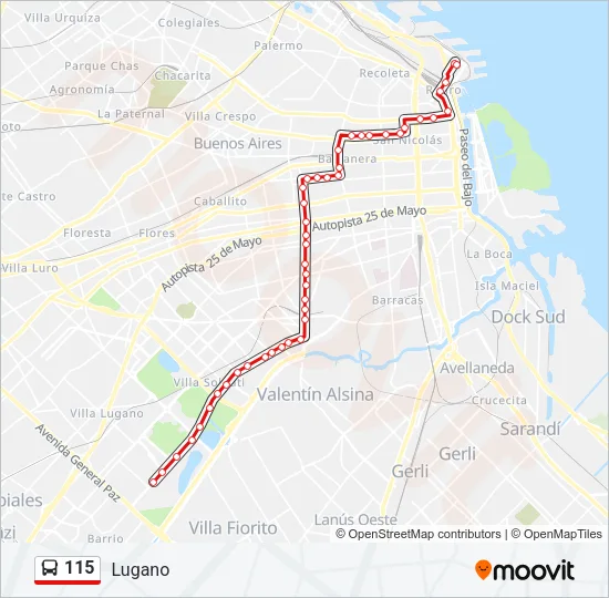 115 Colectivo Line Map