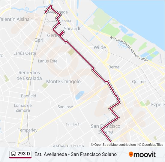 293 D Colectivo Line Map