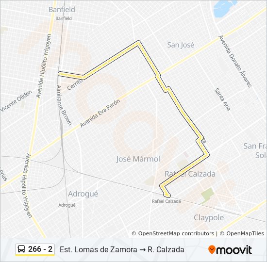 Mapa de 266 - 2 de Colectivo