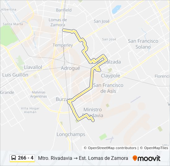 Mapa de 266 - 4 de Colectivo