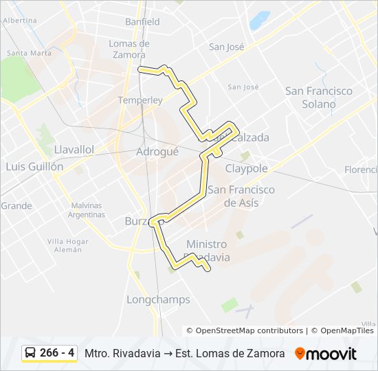 Mapa de 266 - 4 de Colectivo