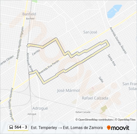 564 - 3 Colectivo Line Map