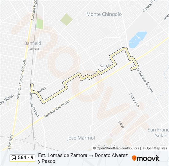564 - 9 Colectivo Line Map