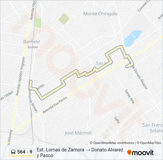 564 - 9 Colectivo Line Map