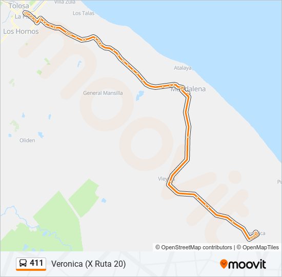 Mapa de 411 de Colectivo
