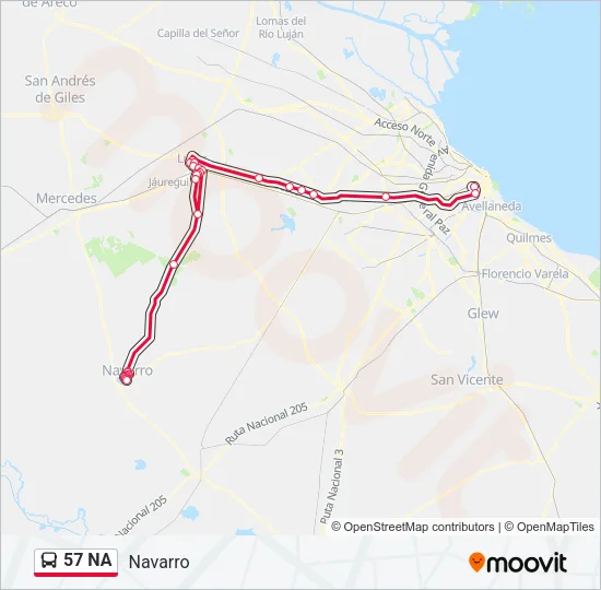 57 NA Colectivo Line Map