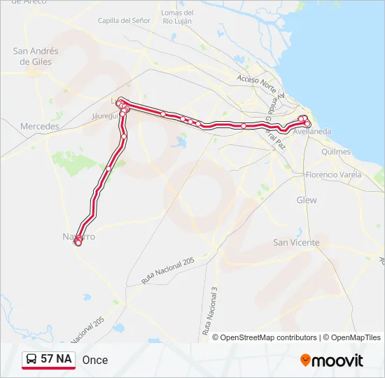 57 NA Colectivo Line Map