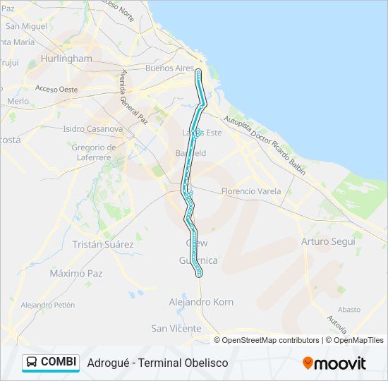 Mapa de COMBI de Colectivo