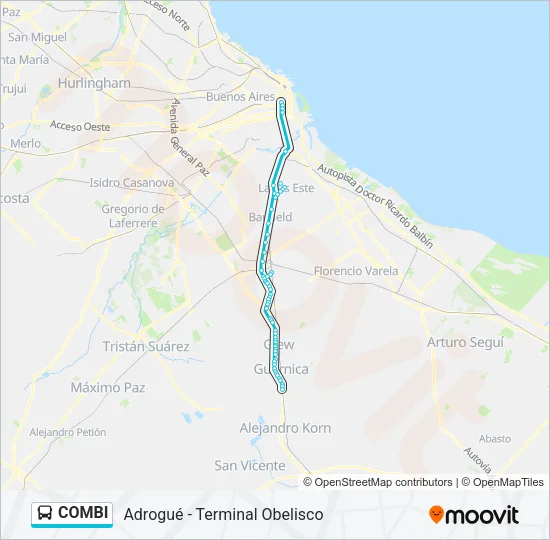 COMBI Colectivo Line Map