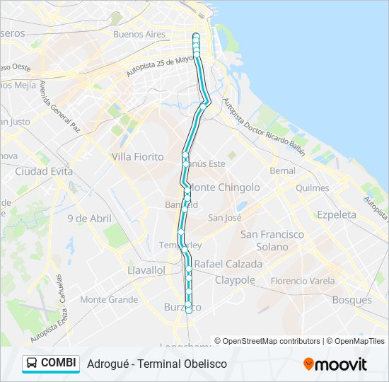 Mapa de COMBI de colectivo