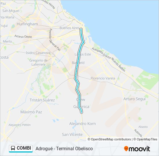 Mapa de COMBI de colectivo