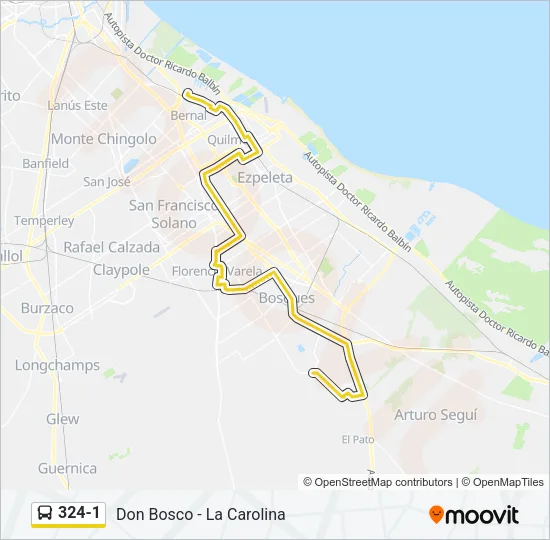 324-1 Colectivo Line Map