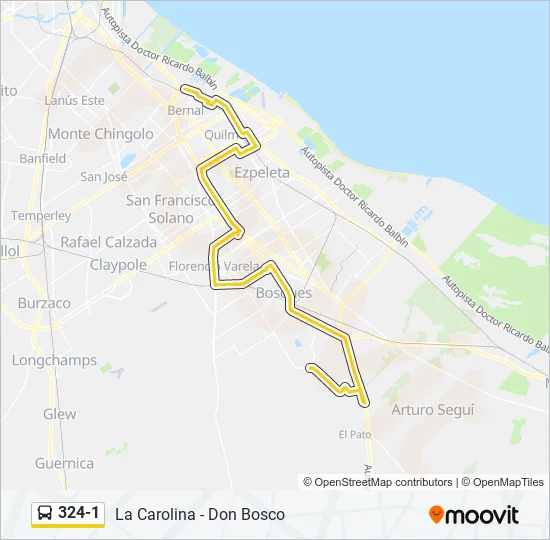 Mapa de 324-1 de Colectivo