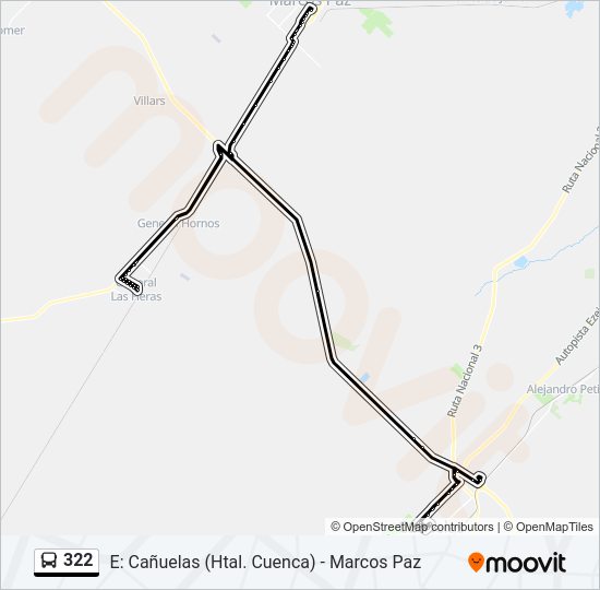 Mapa de 322 de Colectivo