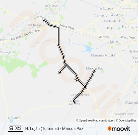 Mapa de 322 de Colectivo