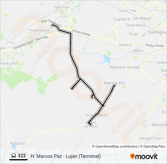 322 Colectivo Line Map