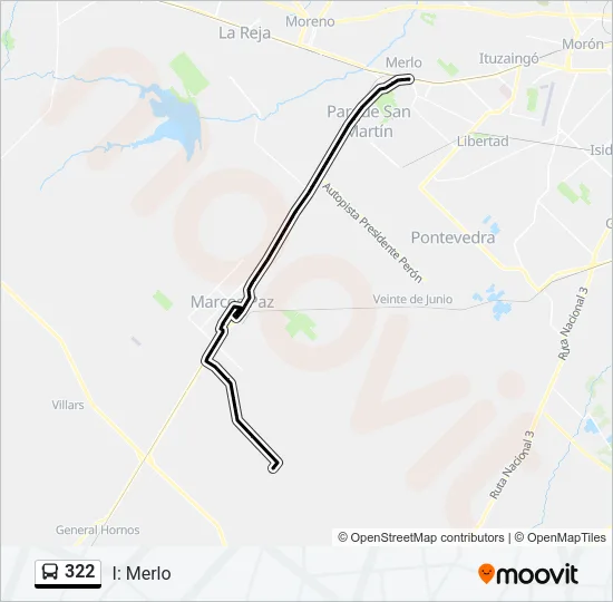 322 Colectivo Line Map