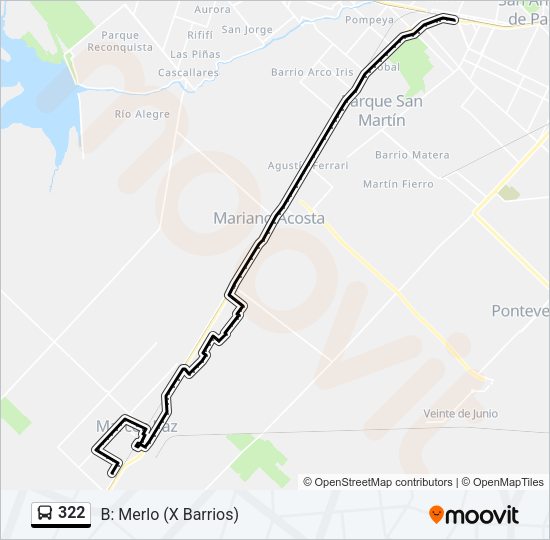Mapa de 322 de Colectivo