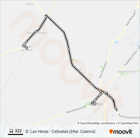 322 Colectivo Line Map
