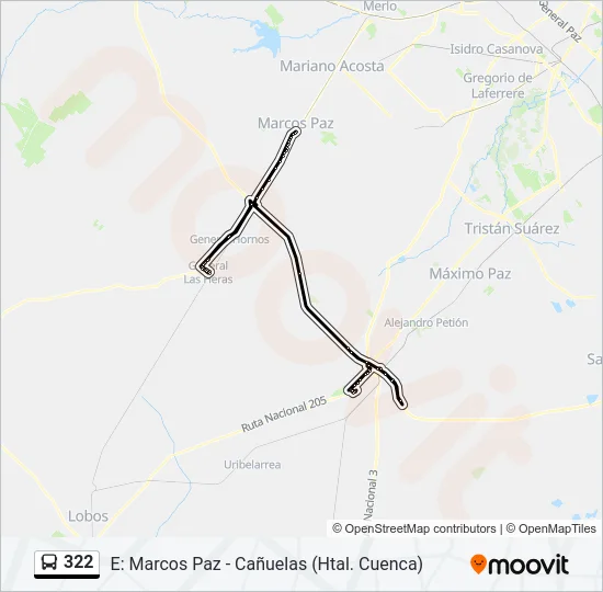 322 Colectivo Line Map