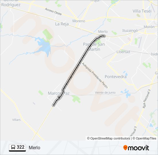 Ruta 322: horarios, paradas y mapas - Merlo (Actualizado)