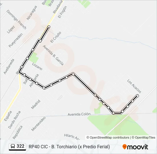 322 Colectivo Line Map