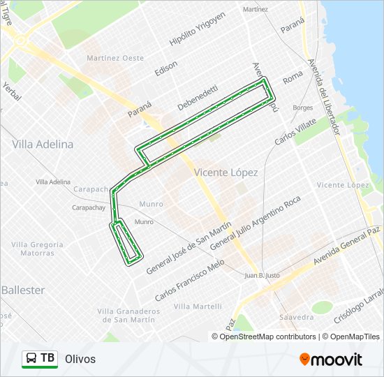 TB Colectivo Line Map