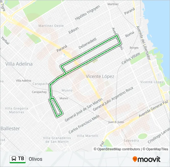 TB Colectivo Line Map