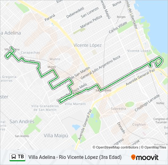 TB Colectivo Line Map