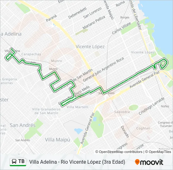 TB Colectivo Line Map