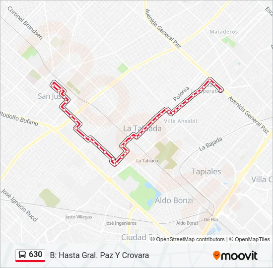 630 Colectivo Line Map