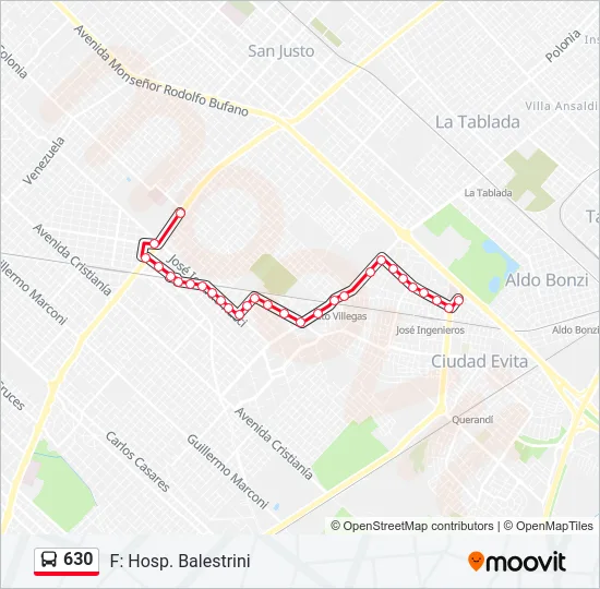 630 Colectivo Line Map