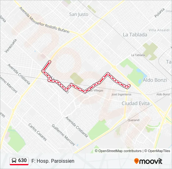 630 Colectivo Line Map