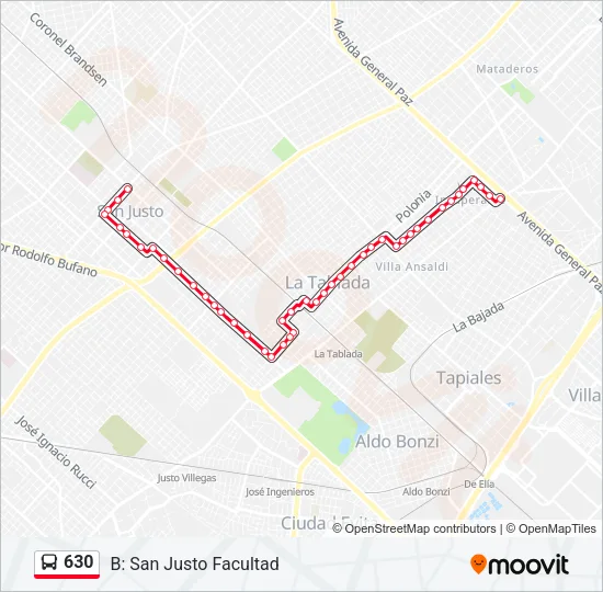 630 Colectivo Line Map