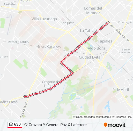 630 Colectivo Line Map