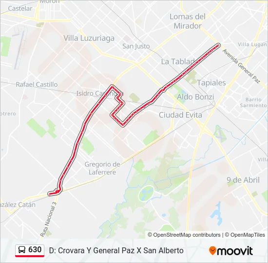 630 Colectivo Line Map
