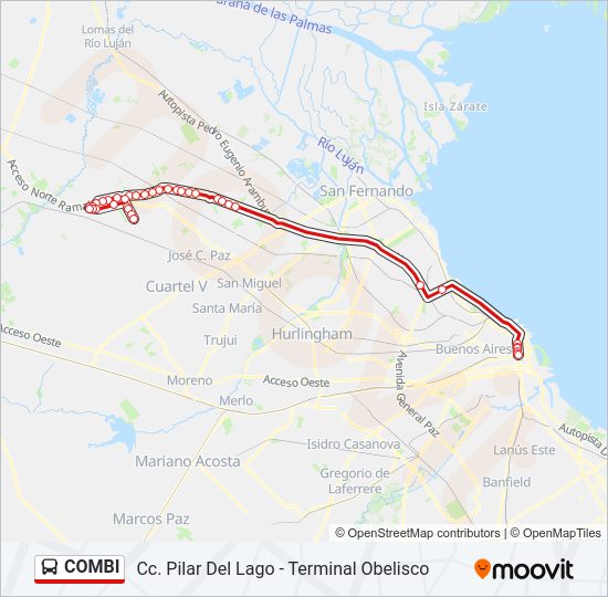 Mapa de COMBI de Colectivo