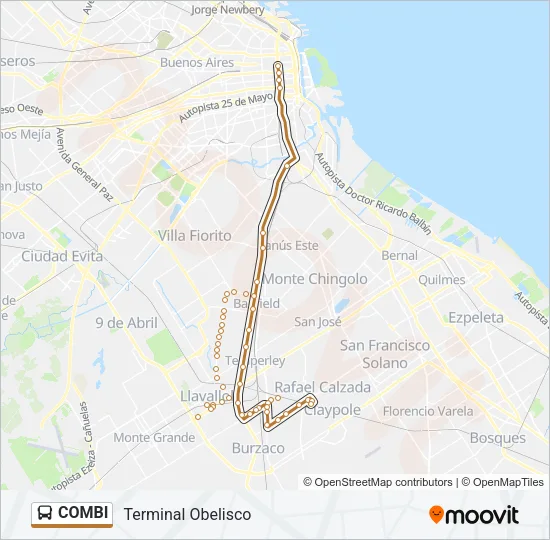 COMBI Colectivo Line Map