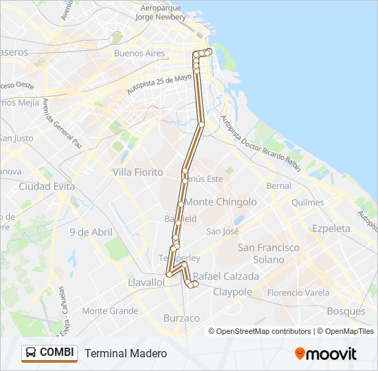 COMBI Colectivo Line Map