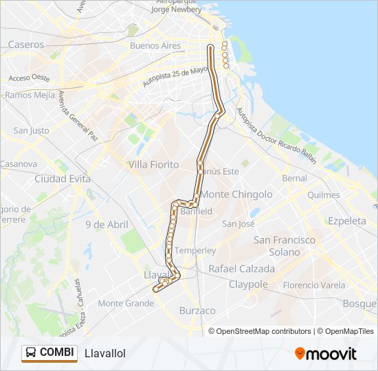 COMBI Colectivo Line Map